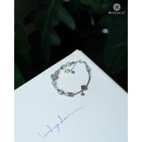 Lắc Tay Fluorite Charm Bạc