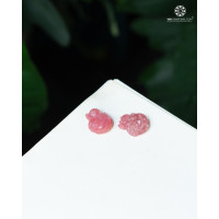 Mặt dây chuyền Hồ Ly đá đào hoa Rhodochrosite