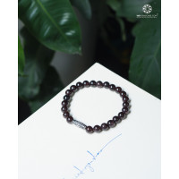 Vòng tay Ngọc Hồng Lựu - Garnet 08mm phối charm Dzi