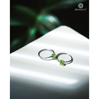 Nhẫn bạc tinh thể thô Peridot