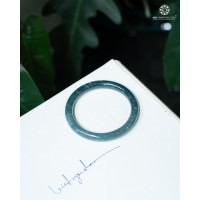 Vòng Nguyên Khối Cẩm Thạch Lam Ngọc Jadeite bản đũa 8mm