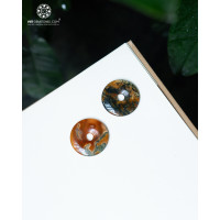 Mặt dây chuyền Đồng điếu Mã Não Rêu (Moss Agate) size L