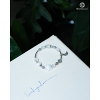 Lắc Tay Moonstone - Đá Mặt Trăng Charm Bạc