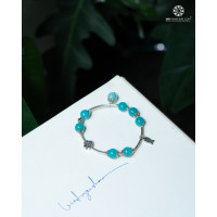 Lắc Tay Đá Amazonite 10mm Charm Bạc