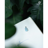 Mặt Dây Chuyền Túi Tài Lộc Aquamarine - Hải Lam Ngọc Bọc Bạc