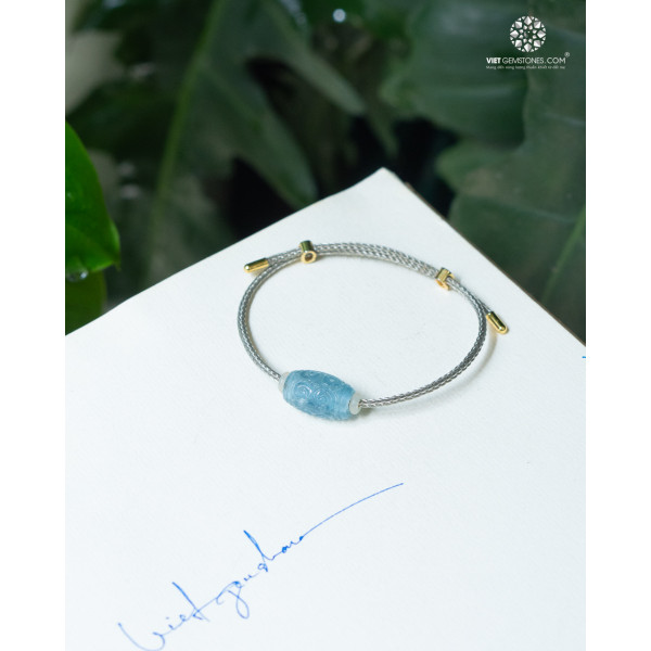 Vòng Tay Lu Thống Hải Lam Ngọc -  Aquamarine