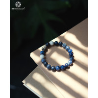 Vòng tay đá Sodalite 8mm Charm Phật Diện Đồng